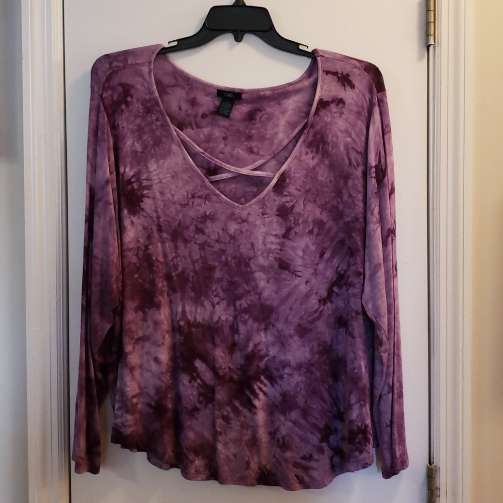 Purple Tie-Dye L/S Shirt